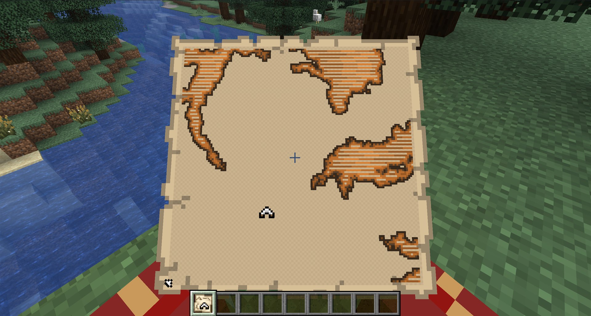 An Explorer Map with the player marker outside its covered area