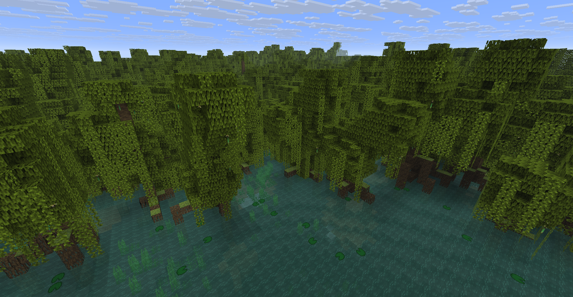 Mangrove Swamp as it appears in vanilla Minecraft