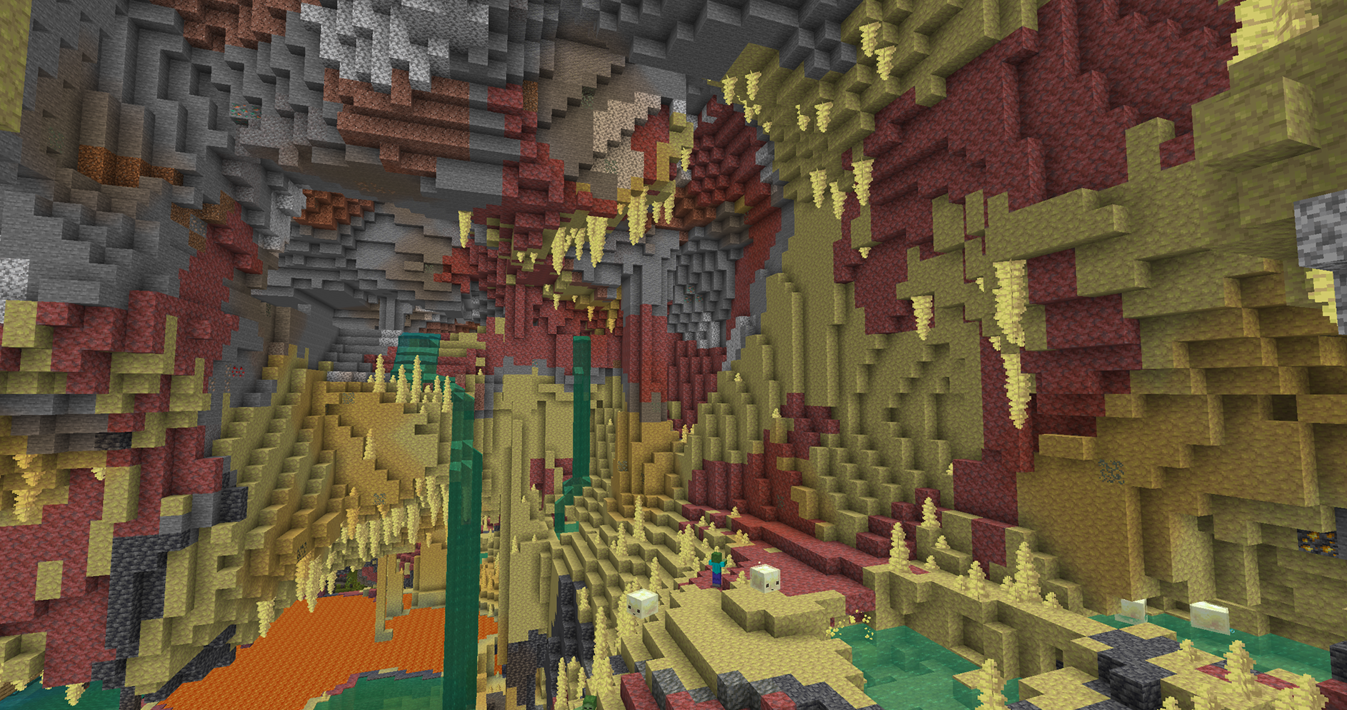Sulfur Caves as it appears in vanilla Minecraft