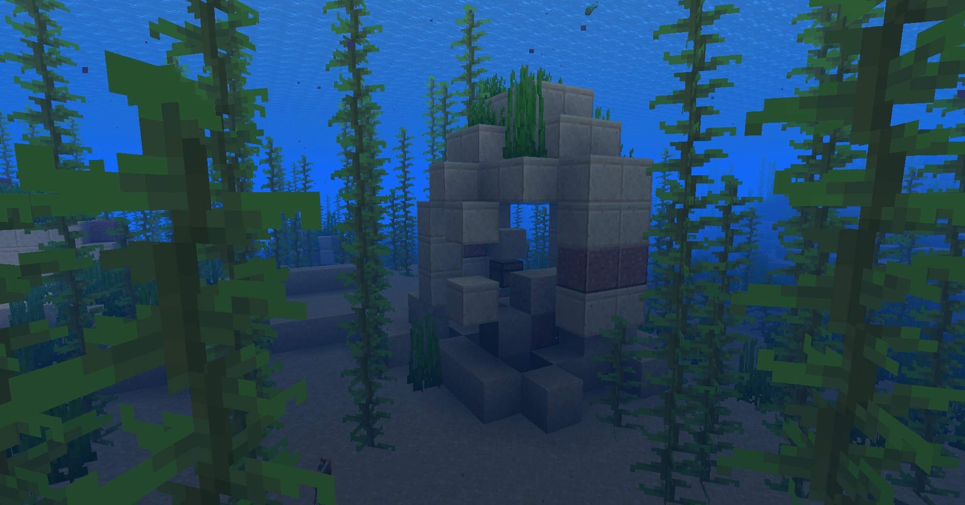 Ocean Ruin as it appears in vanilla Minecraft
