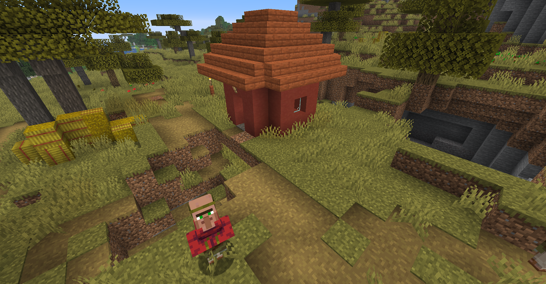 Savanna Village with an acacia house and villager
