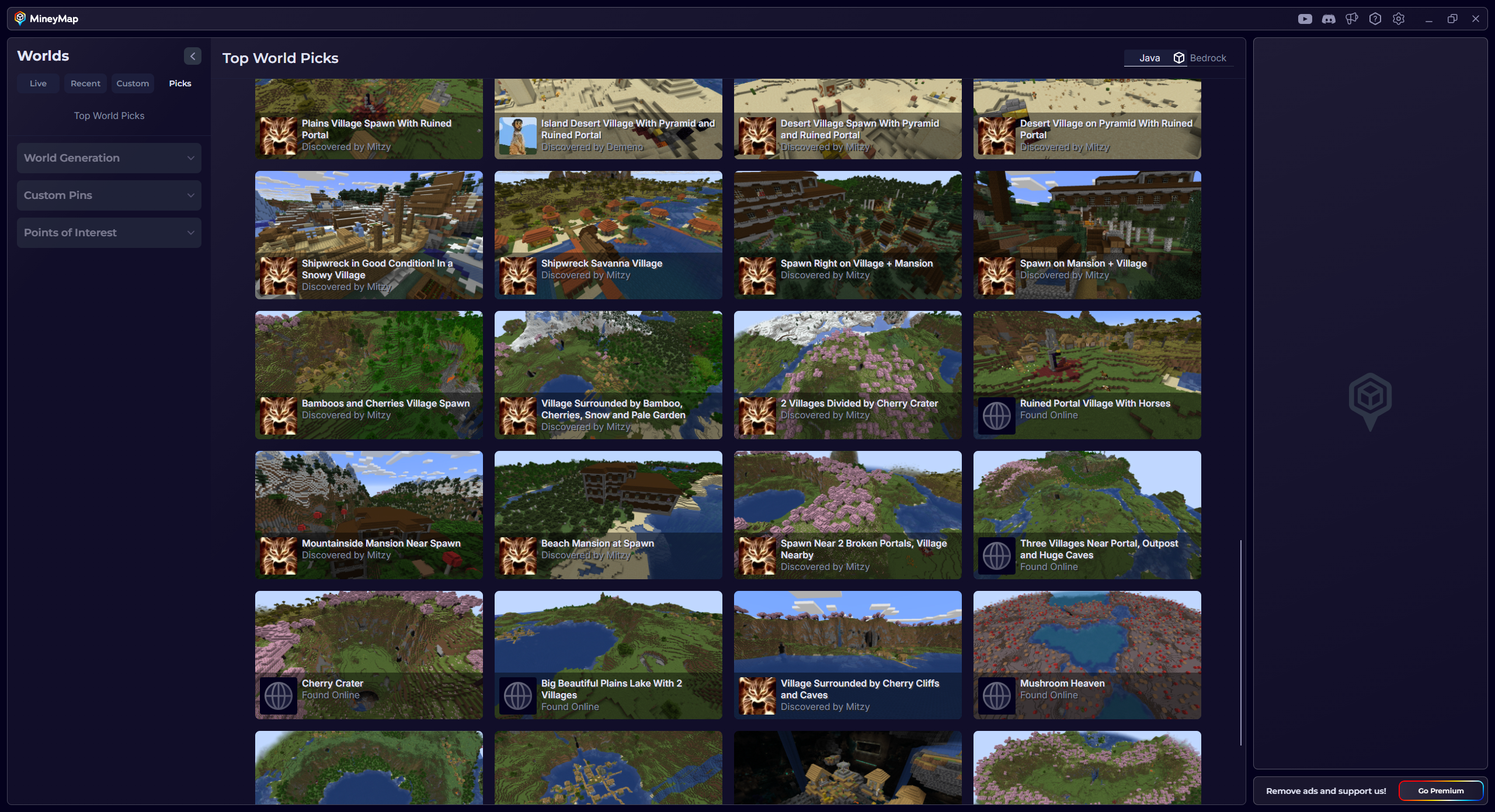 Seeds in MineyMap