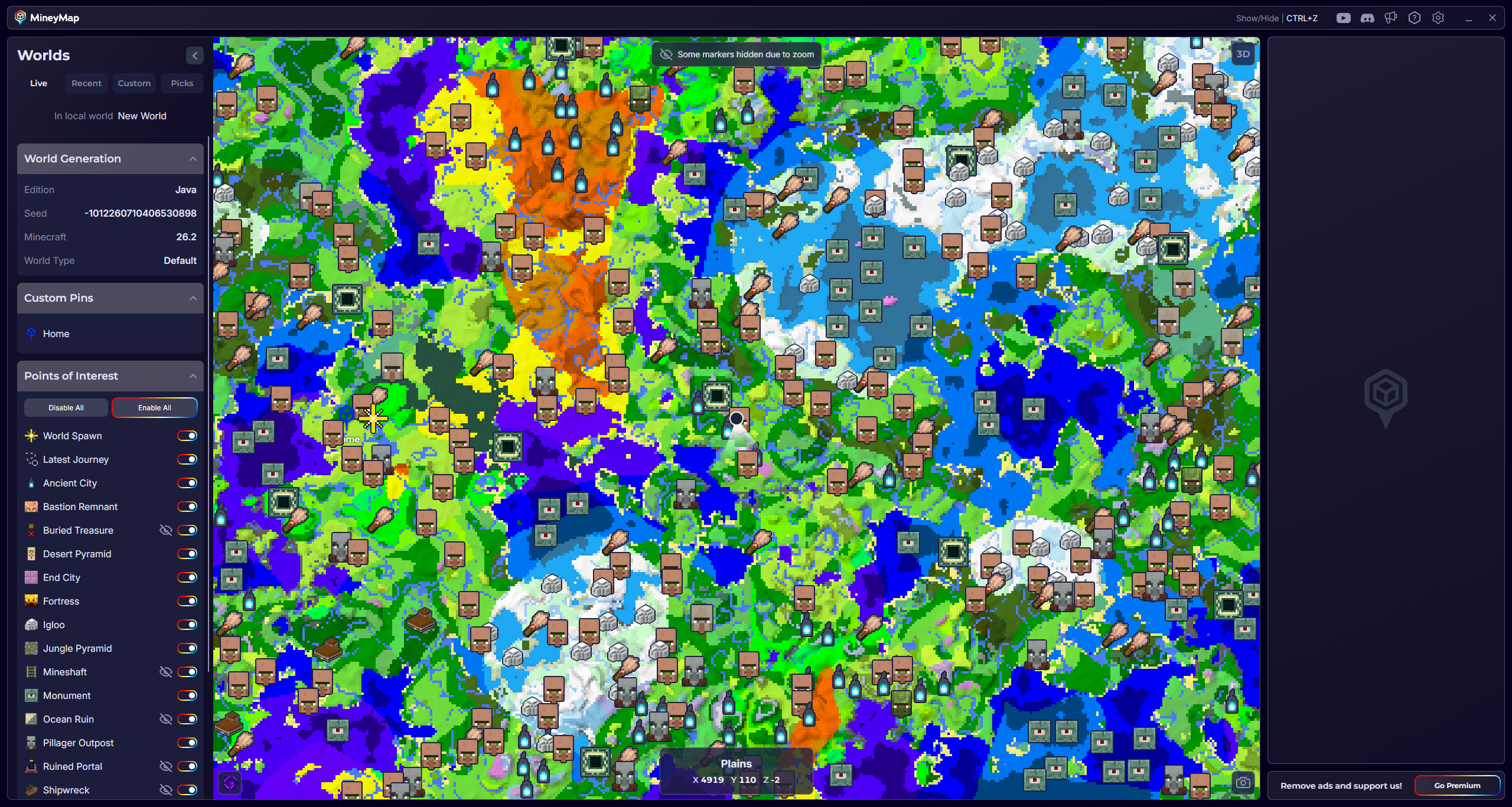 Inside the Map in MineyMap