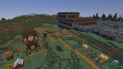 Mansion-Village-Outpost-Shipwreck, a featured Minecraft seed world