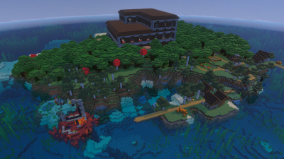 4 Structure Island Spawn, a featured Minecraft seed world