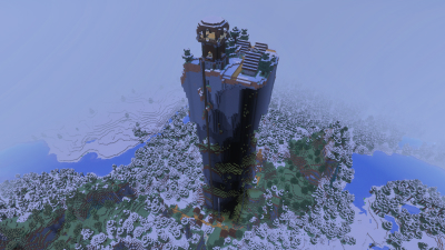 Tall Village-Outpost Pillar, a featured Minecraft seed world