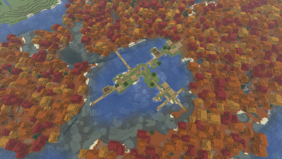 Lake Village Spawn Inside Dappled Forest, a featured Minecraft seed world