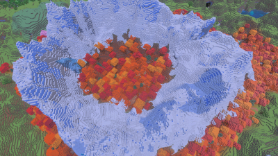Dappled Forest Surrounded by Snowy Mountains, a featured Minecraft seed world