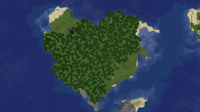 Spawn on a Heart-Shaped Island, a featured Minecraft seed world