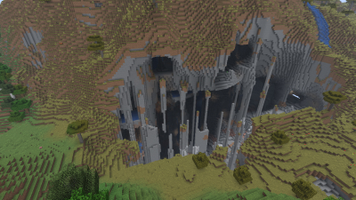 Monster Face Mountain, a featured Minecraft seed world